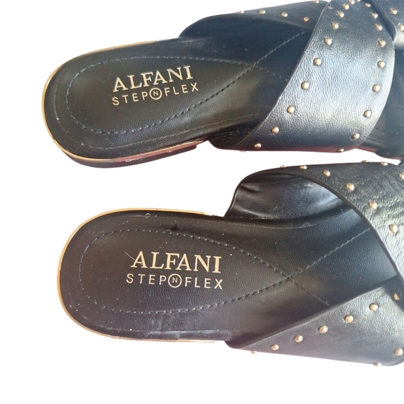 Alfani Step N Flex Black Studded Slide Sandals Size 6M - Picture 5 of 9